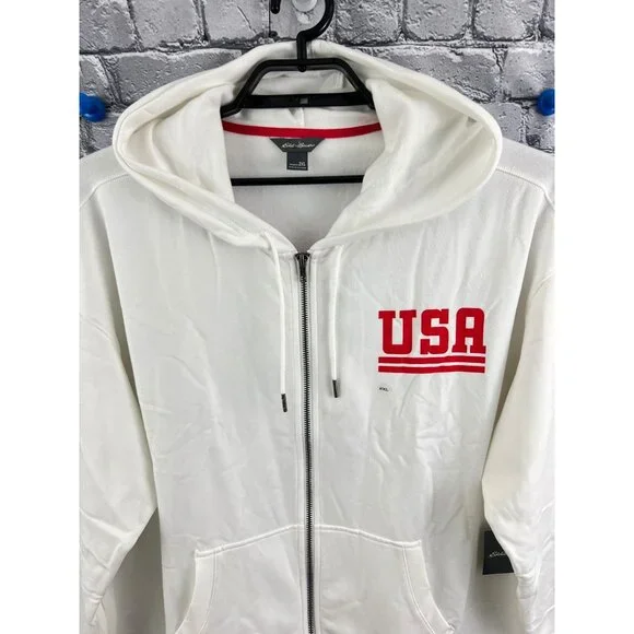 Eddie Bauer Cozy Camp Star Graphic USA Drawstring Full Zip Hoodie Size 2XL - Picture 12 of 13
